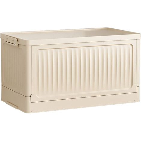 Coffre de jardin pliable en plastique avec couvercle et roulettes – Résistant aux intempéries – Pour garage, jardin et terrasse – Taille moyenne