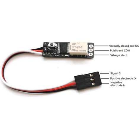 Adatto per 2 moduli relè di segnale RC PWM/PPM/SBUS/CRSF, interruttori elettronici generici, tensione di ingresso 3V-12V, adatto per auto e barche radiocomandate.