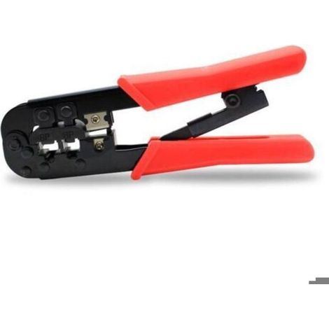Pince à sertir RJ45/RJ11 - LON® - Réseau Ethernet - Poignées rouges - Ergonomique et robuste (1/3)