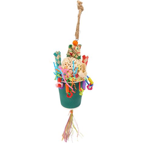 Piège à nourriture en forme de coupe, jouet interactif et coloré pour perroquets, perruches, conures, calopsittes, perruches ondulées et inséparables. (1/5)