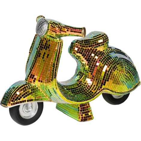 Amadeus - Statuette scooter disco en résine verre miroir H24 cm (1/3)