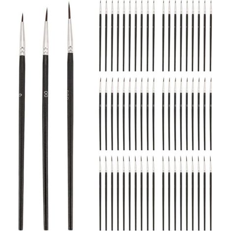 60 Pinceaux de Détail Pointe Fine 3 Tailles 0 00 000 pour Miniature et Peinture Précise (1/4)