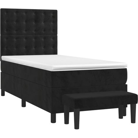 Maison Exclusive - Giroletto a Molle con Materasso Nero 90x200 cm in Velluto (1/5)