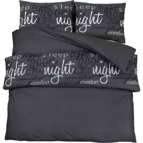 Ensemble de housse de couette,Parures de lit Noir 225x220 cm Coton CFW33560 (1/5)