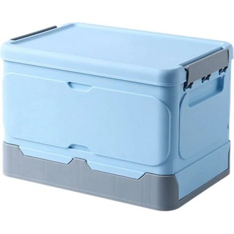 Boîte de rangement pliable bleue, sac de coffre de voiture, boîte de rangement multifonctionnelle en plastique pour la maison et la chambre - M (1/5)