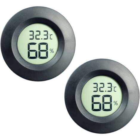 PA Mini-Hygrometer, Thermometer, digitaler LCD-Monitor, Innen- und Außen-Luftfeuchtigkeitsmesser für Luftbefeuchter, Luftentfeuchter, Gewächshaus, Keller, Babyzimmer, Fahrenheit oder Celsius, Sch (1/5)