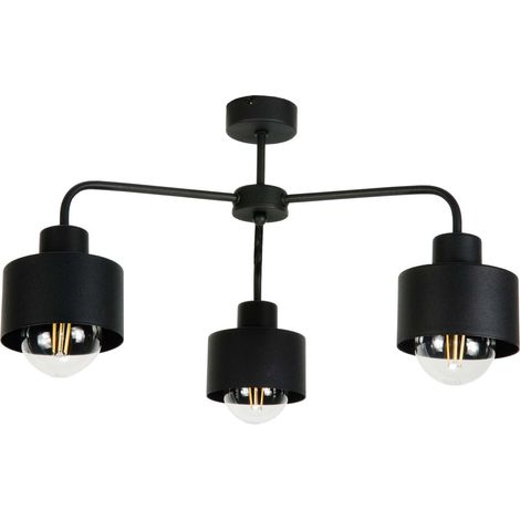 Industrielle Loft-Deckenleuchte schwarz HIGS 14-202 (1/2)
