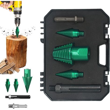 Fendeur à Bois pour Bûches - Cône Fendeur de Bûches Haute Résistance Outils Démontables Cône pour Vis Enlèvement Souches Bricolage Assemblage Meubles Ferme Camping Plein Air (1/5)