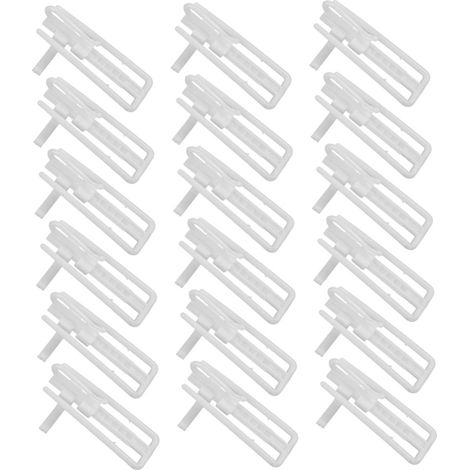 Verstellbare Gardinenhaken/-clips aus Kunststoff, weiße Kunststoffclips zum Formen von Gardinen (20 Stück) (1/5)