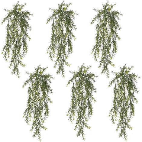 Pack of 6 x Hanging UV and Fire Resistant Artificial Spider Fern Plant 78cm (1/4)