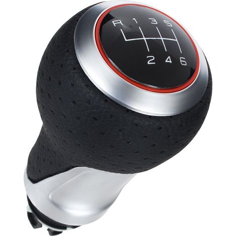 Pomello del cambio Audi A3 8L 96-03 S-LINE NERO + ARGENTO 6 MARCE (1/5)