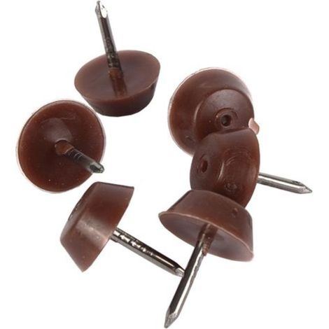 FPLUS tope desliza.pño.16 marr.x 100 uds. , Deslizante plastico 16 mm acabado marron.