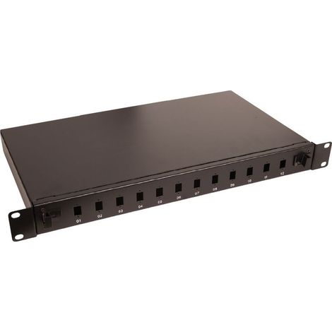 Panneau de brassage fibre optique Lanview 19" 1U, 12 ports pour connecteurs SC simplex/LC duplex, LVO231553