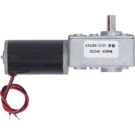 Moteur à vis sans fin autobloquant DC24V, réversible, arbre simple, réducteur de vitesse 40 tr/min, 634JSX 31ZY (1/5)