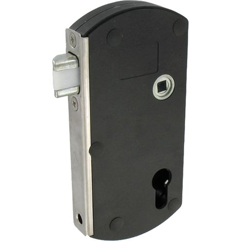 Serrure portail en applique à pêne réglable - Modulox GB - noir - TIRARD