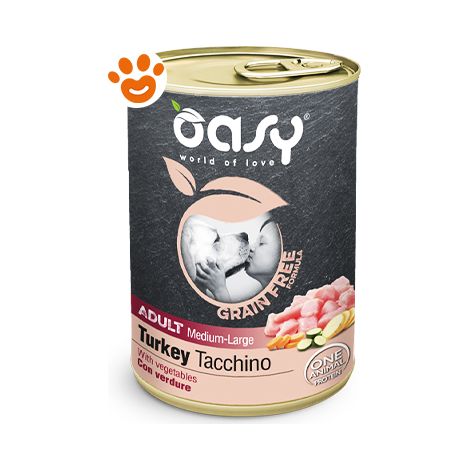 Oasy Dog Grain Free Adult Medium-Large Tacchino - Oasy Dog Grain Free Adult Medium-Large Tacchino - Lattina Da 400 Gr