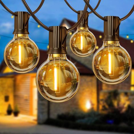 Guinguette String Lights Outdoor 8 m – G40 27 ft 12 + 1 LED String Lights Garden Light Outdoor Connectable IP54 Waterproof Garland Lights Outdoor Terrace Pergola Balcony (1/5)