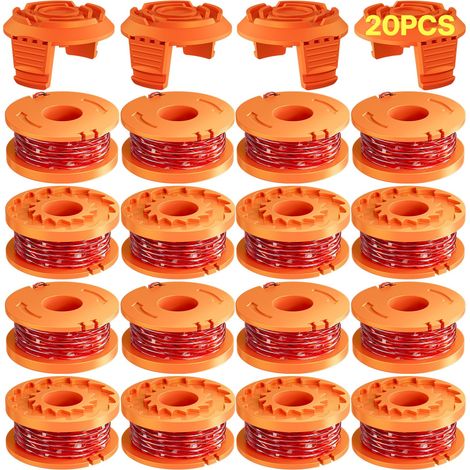 20 Pack Bobine Fil Coupe Bordure 3 m - WA0004.1/WA0010 Coupe Bordures Ø1,65 mm, Bobine de Fil Debroussailleuse(16 Fil Coupe Bordure,4 Couvercle) (1/5)