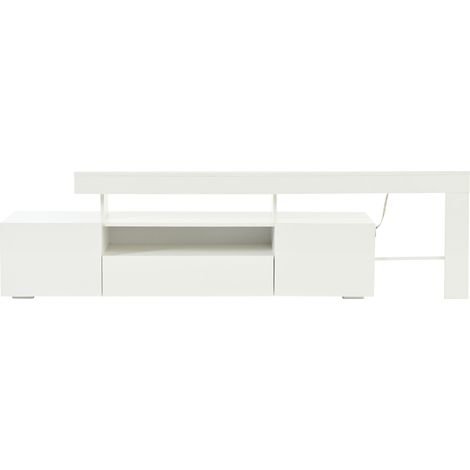 Mobile TV bianco lucido con LED 192 x 37 x 53 cm per TV fino a 85 pollici (1/5)