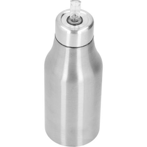Distributeur d'huile d'olive en acier inoxydable 500 ml, étanche et anti-poussière, carafe à huile d'olive de cuisine argentée (1/5)