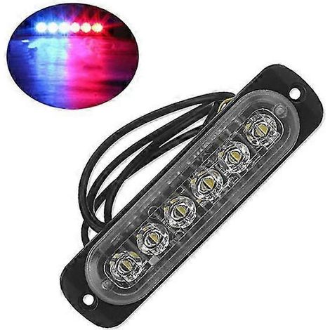 Luz estroboscópica intermitente de emergencia para vehículos de 12V-24V con 6 LED. (1/4)
