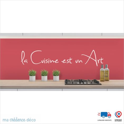Crédence : LA CUISINE EST UN ART 2 - Couleur Rosé - Alu composite - 120 - 60 (1/3)