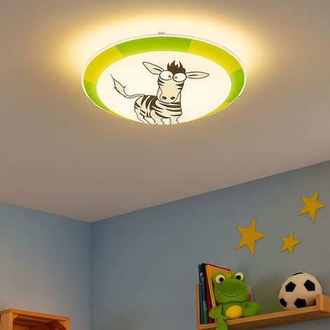 Plafonnier Enfants Lampe murale éclairage jeu chambre motif zèbre rayures vertes grises EGLO 94457 (1/5)