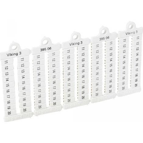 Plaque de 100 repères à lecture horiz bloc de jonct Viking 3 pas 5mm + chiffres 11-20