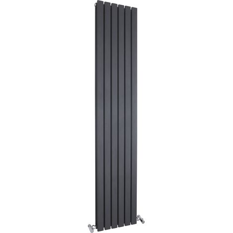 Hudson Reed Sloane Double Designer Vertical Radiator 1800mm H x 354mm W - Anthracite (1/4)