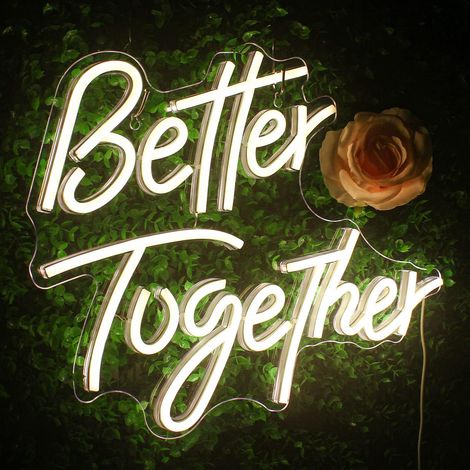 Neon Sign Mots Enseignes au néon Blanc chaud Néon LED Lettres décoratives LED alimentées par USB pour mariage, fête, club, anniversaire, bar, décoration d'anniversaire (1/5)