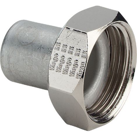 Viega Sanpress Inox Verschraubung 438197 18mmxG 3/4, Stahl nichtrostend, flachdichtend, SC-Contur (1/3)