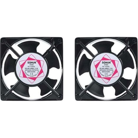 Ventilateur axial pour inserts de cheminée, encastrable, résistant aux hautes températures, pales métalliques, silencieux, universel, 120 x 120 x 38 mm – 2 pièces (1/5)