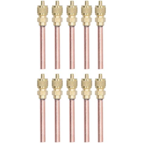 Vannes d'accès de remplissage de cvc 1/4SAE, 10 pièces, clapet anti-retour en laiton pour climatiseur R22 R12 R134. (1/4)