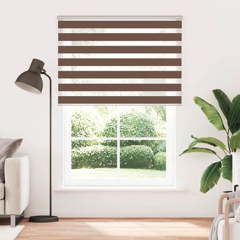 Maison Exclusive - Estor cebra marrón 165x200 cm tejido ancho 160