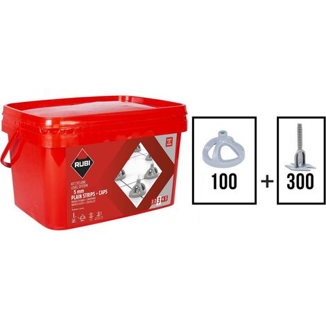 Rubi – Kit de 300 croisillons autonivelants à vis en "I" 5 mm – Pour pose de carrelage jusqu'à 20 mm d'épaisseur – Cadrans réutilisables – Design ergonomique