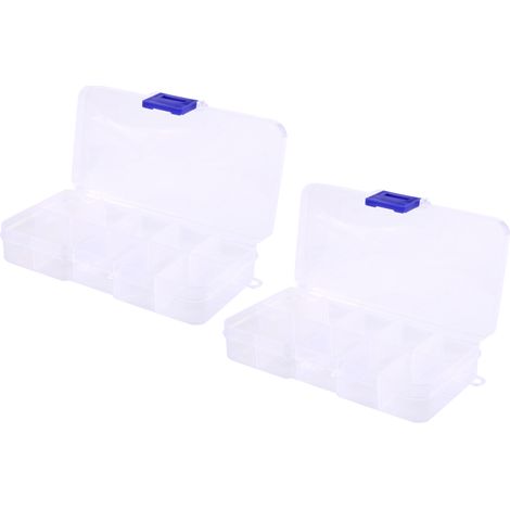 Tragbare Aufbewahrungsbox für Widerstände aus Kunststoff, 10 Fächer (2er-Pack)