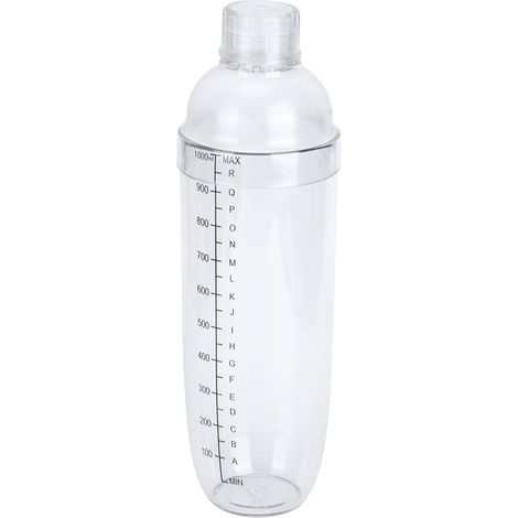 PC Cocktailshaker mit Waage, Milch-, Tee- und Saftkanne, Weinbecher aus Kunststoff für die Hausbar, 1000 ml (1/5)