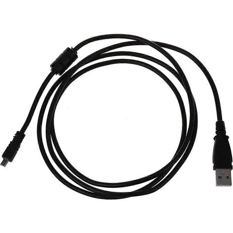 Câble USB 2.0 A vers mini-B 8 broches noir avec ferrite - 1,5 m / 59 pouces pour Nikon CoolPix P90 (1/5)