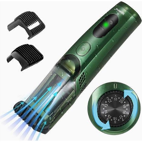 Tondeuse à barbe sans fil pour hommes, rasoir électrique rechargeable avec aspiration intégrée, convient pour tailler la barbe et les favoris, indice d'étanchéité IPX6. (1/5)