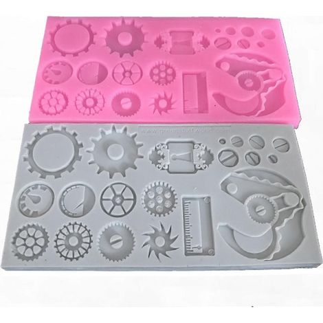 Silikon-Kuchenform für Schokolade, Zucker, Kerzen, Fondant, Steampunk-Werkzeuge (1/4)