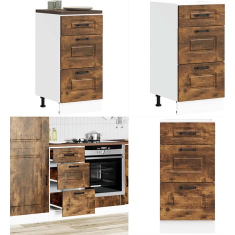 vidaXL Küchenunterschrank Kalmar Räuchereiche Holzwerkstoff (1/5)