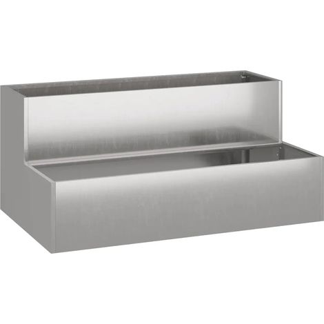 Cache-pot de jardin extérieur 100 x 60 x 45 cm durable style moderne en acier inoxydable argent (1/5)