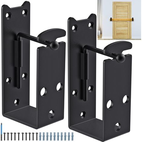 2pcs Loquet de Porte Portail en Bois Verrou de Porte Ferrures pour Bois 106.6 x 53.5mm Loquet Sécurité Résistant aux Intempéries Intérieur (1/5)