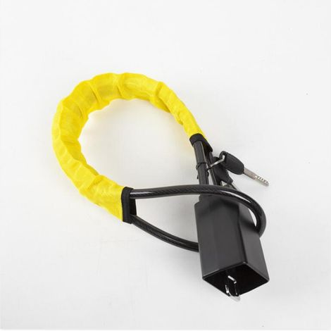 Verrou de ceinture de sécurité pour volant  Double verrouillage de voiture  Dispositif antivol haute visibilité pour voiture, caravane avec 2 clés (jaune)