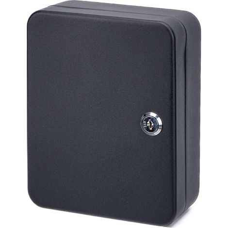Security cabinet with 48 keys, lockable, steel, black, 18D x 7.5W x 25H centimeters (1/5)