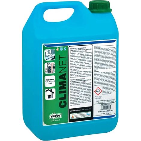Facot - Climanet Detergente, Sgrassante Schiumogeno E Sanificante Da 5 Kg - Articolo: Clinetk005