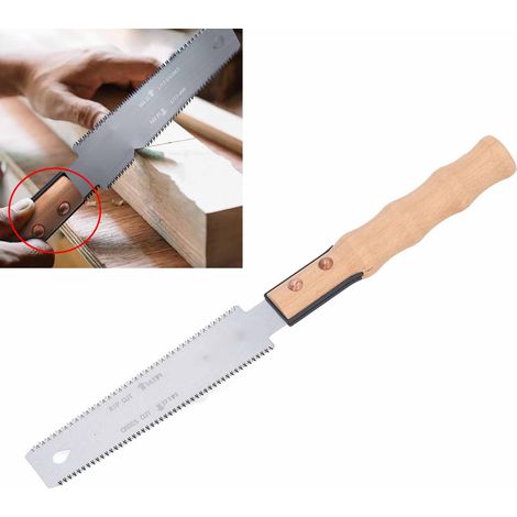 Scie à bois portative à denture fine et à tête étroite pour la coupe et le tenonnage de planches de bois (1/5)
