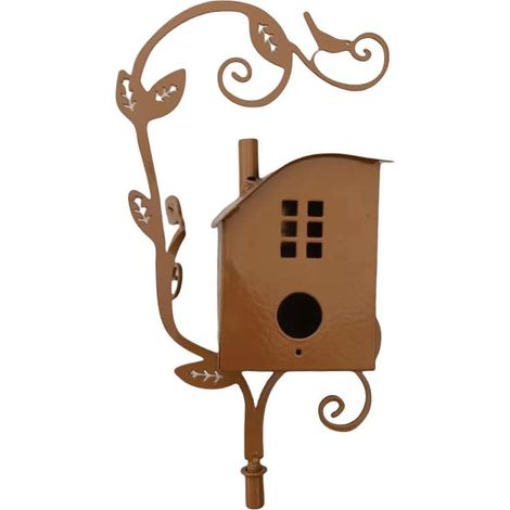 1 Piquet de jardin,Métal,Nichoir d'extérieur,Résistant à la rouille,Fer,Décoration de cour (1/5)