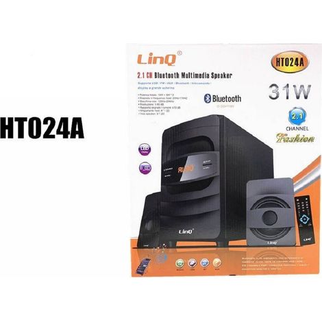 Système Home Cinéma 2.1 Enceinte Bluetooth 31 W Télécommande Multimédia Ht024a