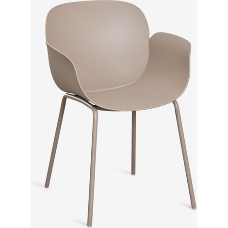 Pack de 2 sillas de comedor con reposabrazos en polipropileno y acero Lynette SKLUM        (1/5)